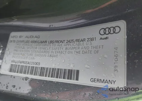 2014 Audi A5 2.0T Premium z USA, uszkodzony, nr VIN WAULFAFR0EA025003